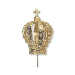 CS3165 - Coroa de Fundição c/ Strass Branco p/ Imagem de Nossa Senhora (F6) - 13x8cm Diâmetro 3cm