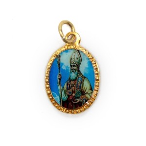 MD103297P10 - Medalha de Alumínio Oval Grande Dourada c/ 10un. Santo Agostinho - 2X1,3cm