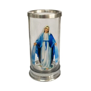 PV158042 - Porta Vela Vidro N. Sra. Das Graças - 17,5x9cm