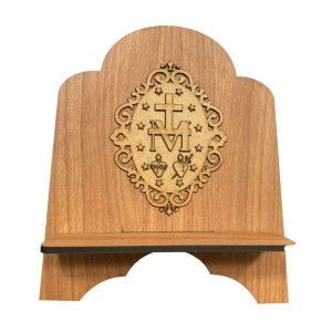 PB76100 - Porta Bíblia Madeira c/ Medalha Milagrosa - 34x26cm