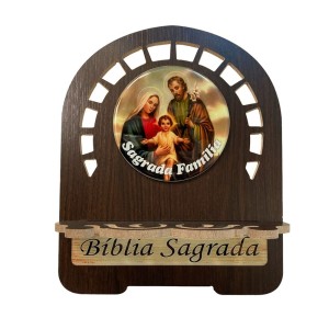 PB811800 - Porta Bíblia Sagrada Família MDF Resinado - 26x21,5cm