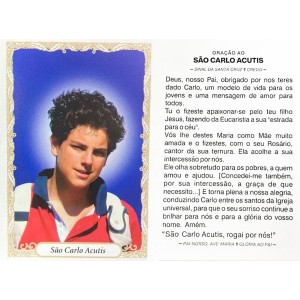 OG141485P100 - Oração São Carlo Acutis c/ 100un. - 9,5x6,5cm