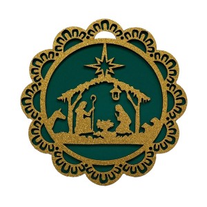 IM32890 - Guirlanda Presépio MDF - 20x20cm