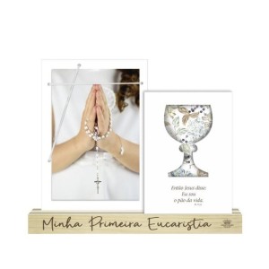 PD112217 - Pedestal Minha Primeira Eucaristia c/ Porta Retrato - 19x24cm