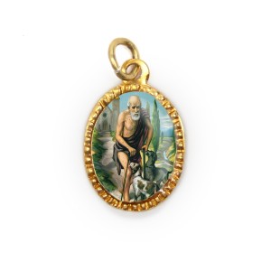 MD103256P10 - Medalha de Alumínio Oval Dourada c/ 10un. São Lázaro - 2X1,3cm