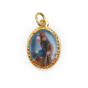 MD103257P10 - Medalha de Alumínio Oval Dourada c/ 10un. São Longuinho - 2X1,3cm