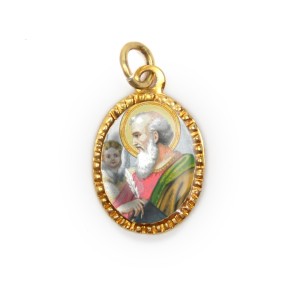 MD103264P10 - Medalha de Alumínio Oval Dourada c/ 10un. São  Mateus - 2X1,3cm