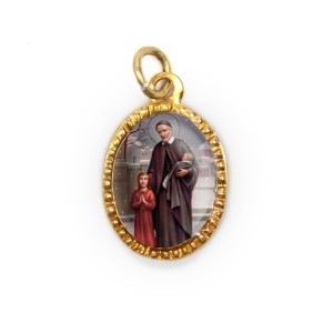 MD103275P10 - Medalha de Alumínio Oval Dourada c/ 10un. São Vicente de Paulo - 2X1,3cm