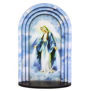 QD1989505 - Pedestal N. Sra. Das Graças 3D Resinado - 25x16cm