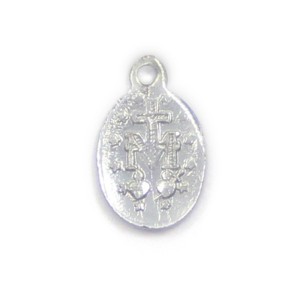MD520055P20 - Medalha N. Sra. Das Graças Alumínio Prateada c/ 20un. - 2x1,3cm