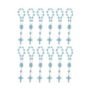 DZ05004P12 - Dezena de Acrílico Azul c/12un. (Mini Terço) - 13,5x1cm