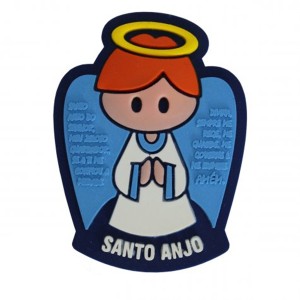 IA50800 - Imã Santo Anjo Azul Emborrachado c/ Oração