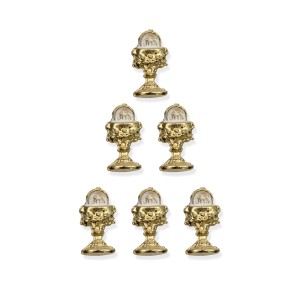 BO112009P6 - Botton Primeira Eucaristia Cálice Dourado c/ 6un. - 1,5x0,8cm