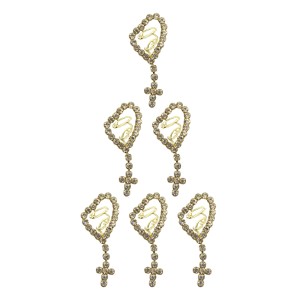 BO116004P6 - Botton Nossa Senhora c/ Strass c/ 6un. - 3x1,3cm