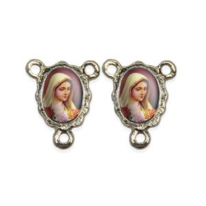 ET1672008P5 - Entremeio N. Sra. Rosa Mística Duplo Resinado c/ 5un. - 1,9x1,5cm