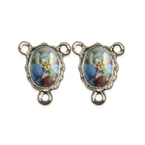 ET1672012P5 - Entremeio N. Sra. do Perpétuo Socorro Duplo Resinado c/ 5un. - 1,9x1,5cm