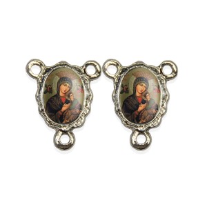 ET1672013P5 - Entremeio N. Sra. do Perpétuo Socorro Duplo Resinado c/ 5un. - 1,9x1,5cm