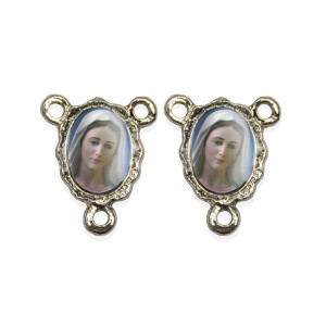 ET1672014P5 - Entremeio N. Sra. Rainha da Paz Duplo Resinado c/ 5un. - 1,9x1,5cm