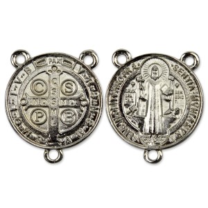 ET1630060 - Entremeio Medalha de São Bento Níquel - 5,2x4,3cm