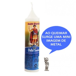 VE155122 - Vela Santo Expedito c/ Santo de Bolso - 14x3cm