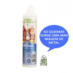 VE155128 - Vela Divino Pai Eterno c/ Santo de Bolso - 14x3cm