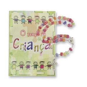 TE720056 - Terço c/ Oração da Criança Borboleta - 26cm