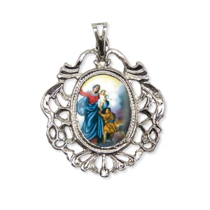 MD129013 - Medalha N. Sra. da Defesa Camafeu Níquel - 5x4,2cm