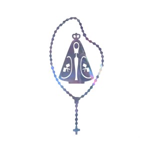 AD1500005 - Adesivo Terço N. Sra. Aparecida Prata - 12,5x6cm