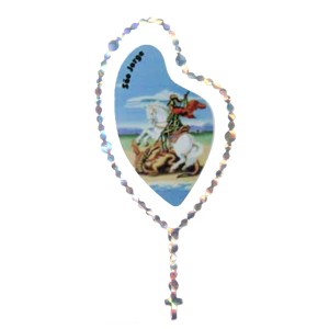 AD1501409 - Adesivo Terço São Jorge Prata - 12x6cm