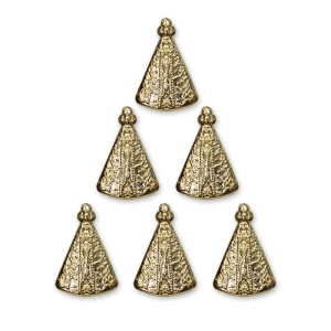 BO10009P6 - Botton N. Sra. Aparecida Dourado c/ 6un. - 2x1,3cm