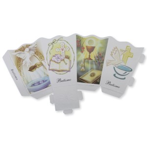 PE14001P12 - Protetor de Vela Batismo c/ 12un. - 20x8cm