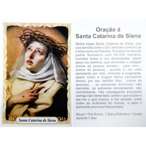 OG14092P100 - Oração Santa Catarina de Siena c/ 100un. - 9,5x6,5cm